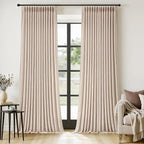 MIULEE Pinch Pleated Thick Linen Curtains 102 Inches Long 2 Panels by MIULEE