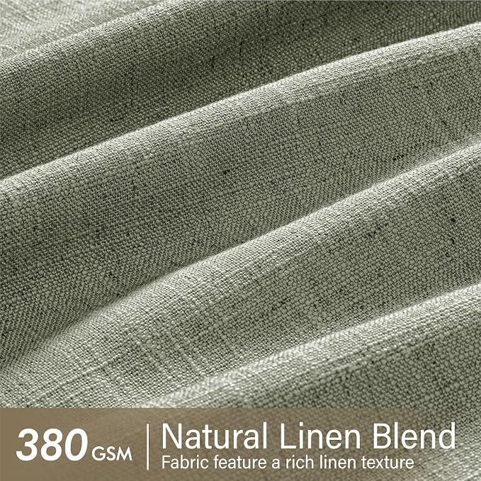 MIULEE Pinch Pleated Thick Linen Curtains 108 Inches Length 2 Panels - Image 4