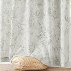 jinchan Floral Curtains 90 Inch Length Charcoal Grey Flower Linen Farmhouse - Image 7