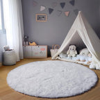 ONASAR White Round Area Rug 4ft, Soft Bedroom Circle Rugs Floor Mat - Image 4