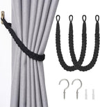 NICEEC 2 Pack Natural Cotton Rope Curtain Tiebacks Elegant Boho Style by NICEEC