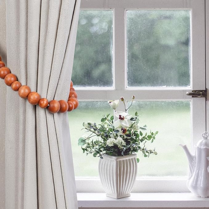 Wood Bead Curtain Tiebacks, KLOGTSIND Set of 2 Curtain Holdbacks - Image 7