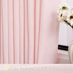 Pink Linen Curtains 84 Inch Length 2 Panels Set - Image 4