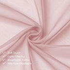 Lecloud Blush Pink Sheer Curtains 78 Inches Long 2 Panels, Modern Airy Voile - Image 5