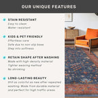Hazo Haus Dark Blue & Terracotta 5x8 Living Room Rug - Image 7