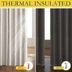 NICETOWN Brich Vintage Open Linen Weave Flax Thermal Curtains, 100% Blackout - Image 3