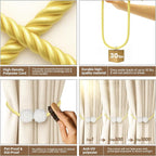 Hion Magnetic Curtain Tiebacks Golden 6 Pack, Curtain Tiebacks Buckles - Image 4