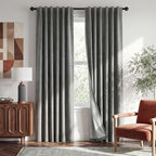 RYB HOME 100% Blackout Linen Textured Curtains 84 inches Long, Thermal by RYBHOME