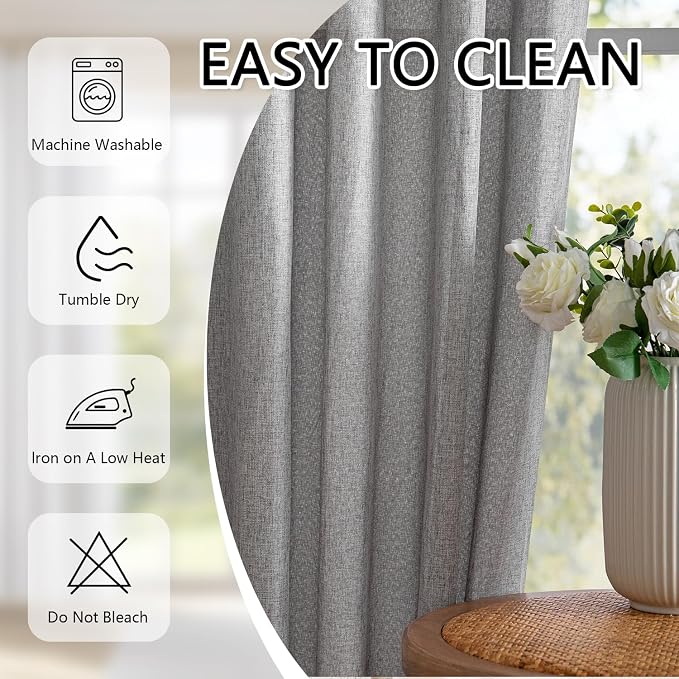 MYSKY HOME 95 Inch Sliding Door Curtains Farmhouse Light Filtering Privacy - Image 7