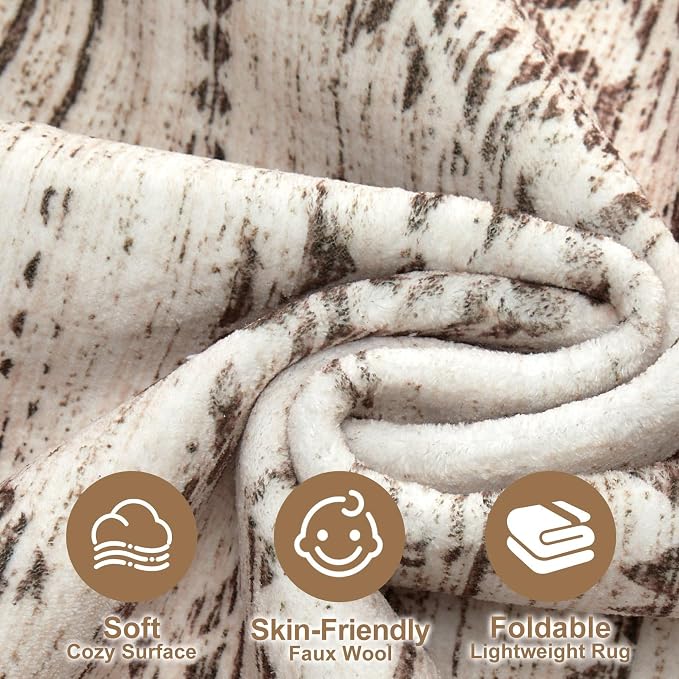 Nakagishi 10x12 Area Rugs Living Room: Washable Boho Large Neutral Soft - Image 3