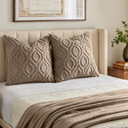decorUhome Throw Pillow Covers 18x18 Inch Set of 2, Soft Plush Faux Wool Light - Image 7
