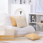 HPUK Decorative Throw Pillow Covers Set of 4 Geometric Design Linen Cushion - Image 6