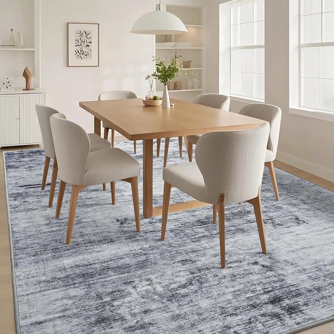Toneed Abstract Area Rug 7x10 Modern Washable Rug Soft Non Slip Rug Low Pile - Image 5
