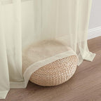 OWENIE Sheer Cream Curtains, Sheer Curtains 63 inch Length 2 Panels Set - Image 8