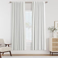 Guken Off White 100% Blackout Linen Curtains 72 Inch Length 2 Panels Set by Guken