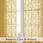 OWENIE Furman Gold Sheer Curtains 84 inches Long - Image 4