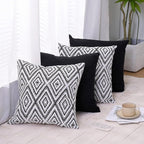 HPUK Decorative Throw Pillow Covers Set of 4 Geometric Design Linen Cushion - Image 7