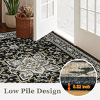 3x5 Area Rugs Living Room Rug: Washable Vintage Boho Medallion Rug No Slip - Image 9