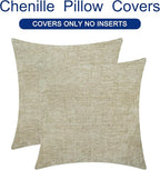 CaliTime Throw Pillow Covers Decorative 26 X 26 Inches Pack of 2 Cozy Chenille - Image 6