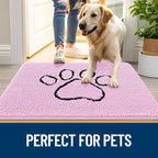 OLANLY Dog Door Mat for Muddy Paws 48x30, Paw Print Design, Absorbs Moisture - Image 6