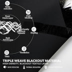 Deconovo Blackout Curtains, Thermal Insulated, W42 x L63 2 Panels, Back Tab - Image 3