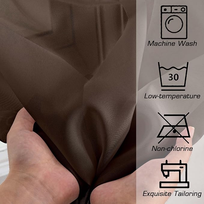 OWENIE Sheer Curtains, Chocolate Sheer Curtains 78 inch Length 2 Panels Set - Image 8