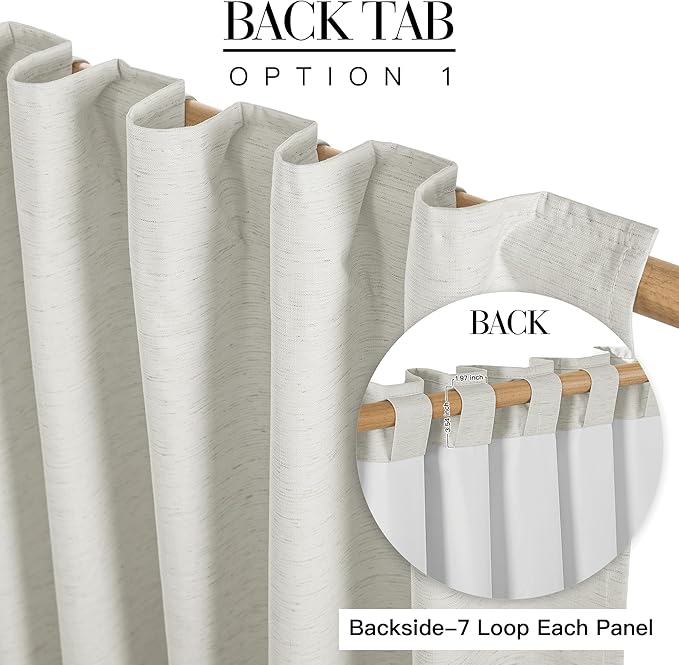 RYB HOME Ivory White 100% Blackout Curtains - Image 4