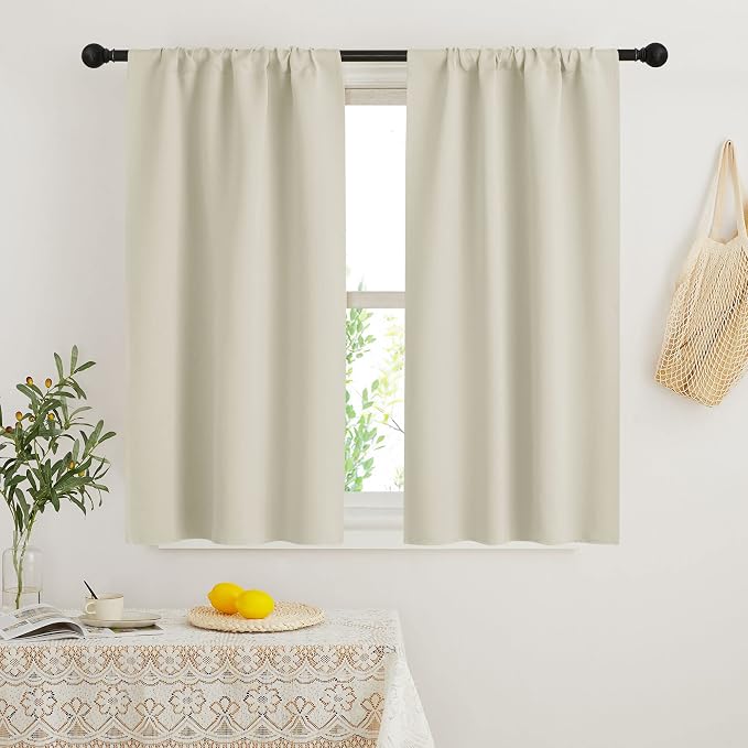 RYB HOME French Door Window Curtain Covering, Rod Pocket Thermal Insulated by RYBHOME