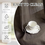 MYSKY HOME 108 Inches Long Dark Brown Sheer Curtains - Image 7