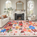 Pink Area Rugs 9x12 Living Room Washable Rug Non Slip Floral Low Pile Large Rug by WelcometoBabovid