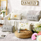 AVOIN colorlife Home Sweet Home Spring Summer Flowers Throw Pillow Covers - Image 2
