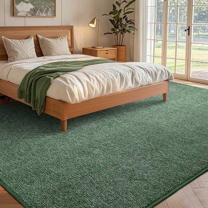 FinRèc 5x7 Washable Area Rugs for Bedroom Living Room, Low Pile Thin Rug Solid - Image 2