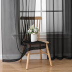Chyhomenyc Black Sheer Curtain 72 Inches Length 2 Panels, Voile Rod Pockets - Image 4
