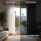 Deconovo Blackout Curtains, Thermal Insulated, W70 x L63 2 Panels, Back Tab - Image 3