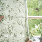 jinchan Linen Floral Curtains for Living Room 63 Inch Long Sage Green Printed - Image 6