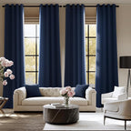 NICETOWN Navy Blue Blackout Draperies Heat Insulated Curtain 95 inch - Image 2
