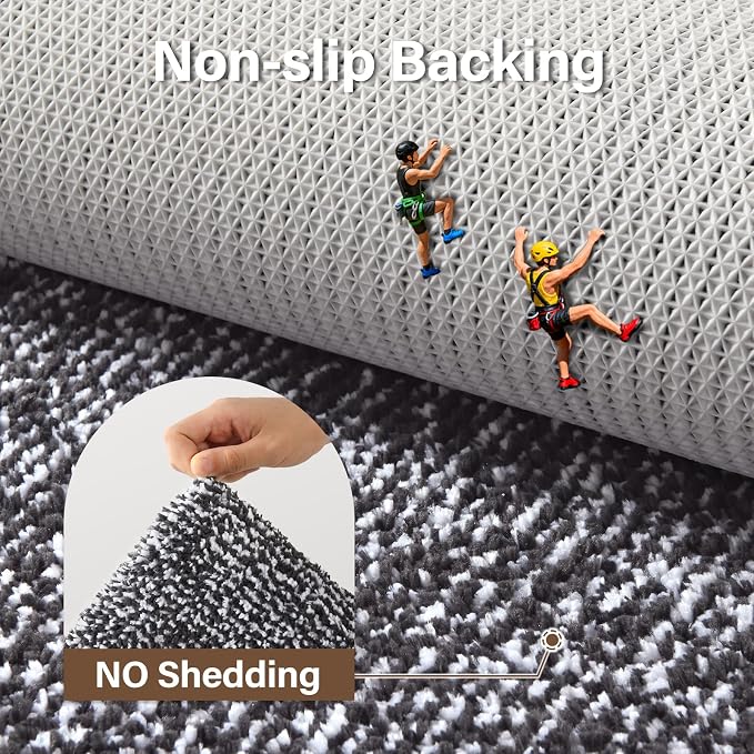 48x32 Large Bathroom Rugs Washable Non Slip, Dark Grey Bath Mat - Image 6