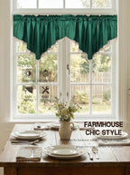 Molaxhome Swag Curtain 51 inch Length Rod Pocket Scalloped Curtain Valance - Image 2