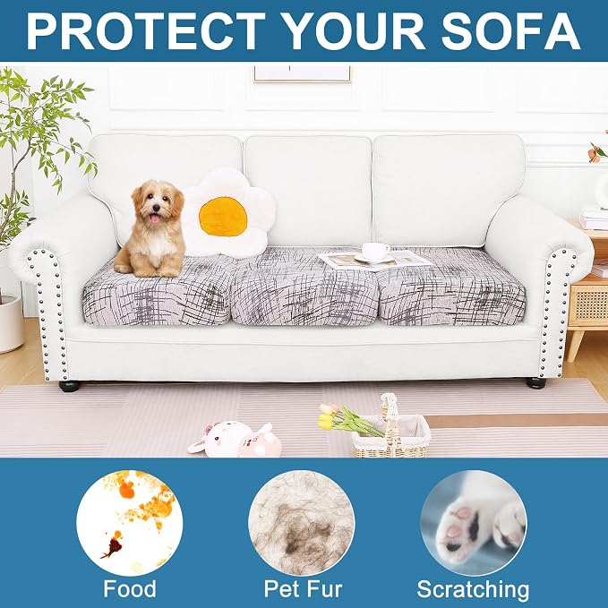 Smiry Printed Couch Cushion Covers, Stretch Soft Couch Covers - Image 7