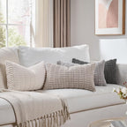 Fancy Homi Set of 4 Grey and White Long Lumbar Rectangle Decorative Throw by Fancy+Homi