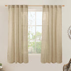 LAMIT Faux Linen Curtains 63 inches Long by LAMIT