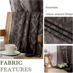 Lecloud Leia Living Room Chocolate Brown Sheer Curtains 72 Inch Length 2 Panels - Image 7
