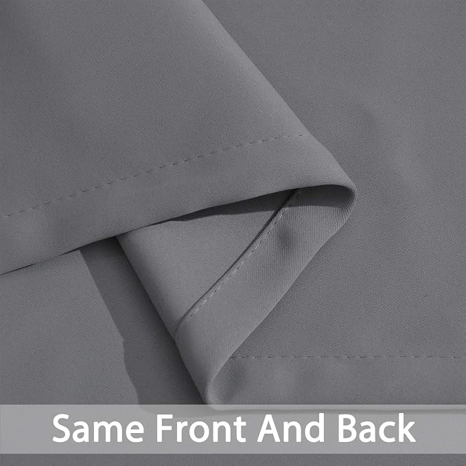 Yakamok Room Darkening Curtains Thermal Insulated Gray Blackout Curtain Panels - Image 6