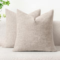 MIULEE Pack of 2 Couch Throw Pillow Covers 18x18 Inch Soft Light Brown Chenille by MIULEE