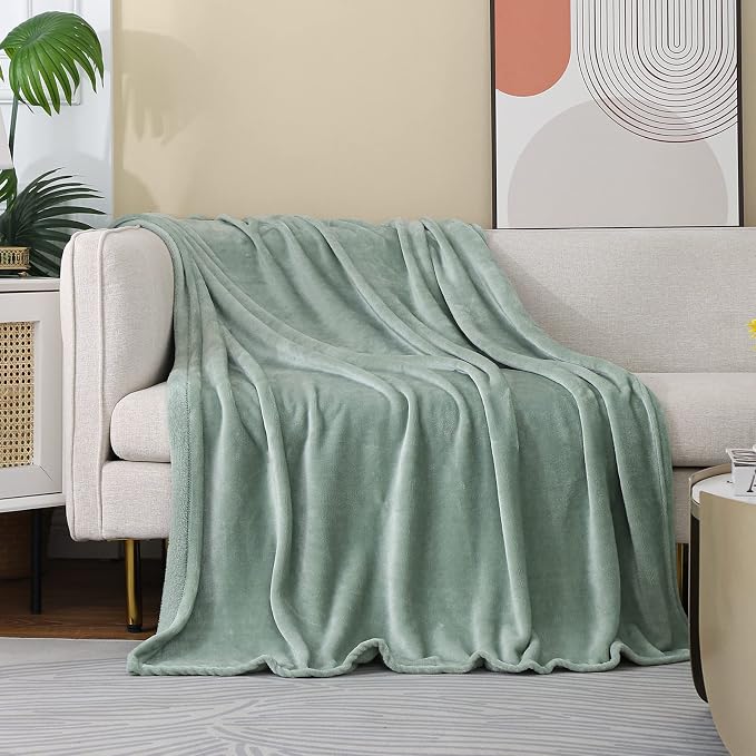 JIAHANNHA Saga Green Throw Blanket Fleece Blanket 50"x60", Super Soft Cozy by JIAHANNHA