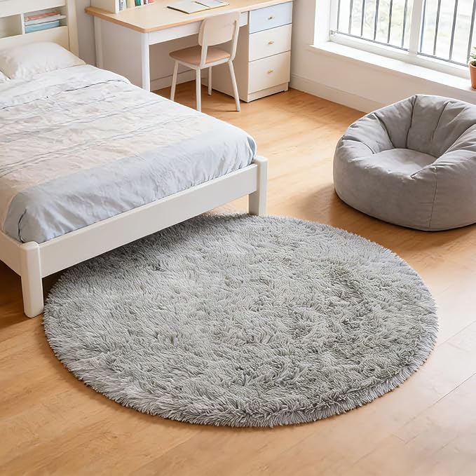 yulidayang Soft Round Area Rug for Kids Bedroom, Fluffy Fuzzy Shaggy Rug - Image 5