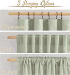 NICETOWN Sage Green Curtains for Living Room, Rod Pocket & Back Tab Natural - Image 4