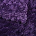 Puncuntex Deep Purple Throw Blanket 60"×80" inches Fuzzy 3D Jacquard Decorative - Image 5