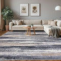 Lansny Modern Abstract 8x10 Large Machine Washable Living Room Rug Non-Slip by lansny
