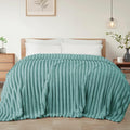 Exclusivo Mezcla King Size Flannel Fleece Blanket, Super Soft Striped Jacquard by ExclusivoMezcla